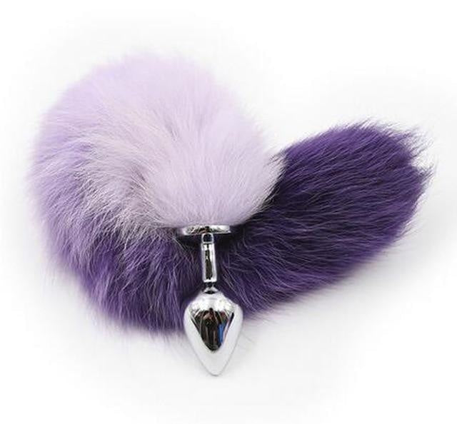 Furry Fox Tail (15 Color Choices!) - Purple Ombre