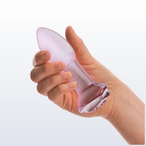 Gläs 5" Rosebud Glass Butt Plug