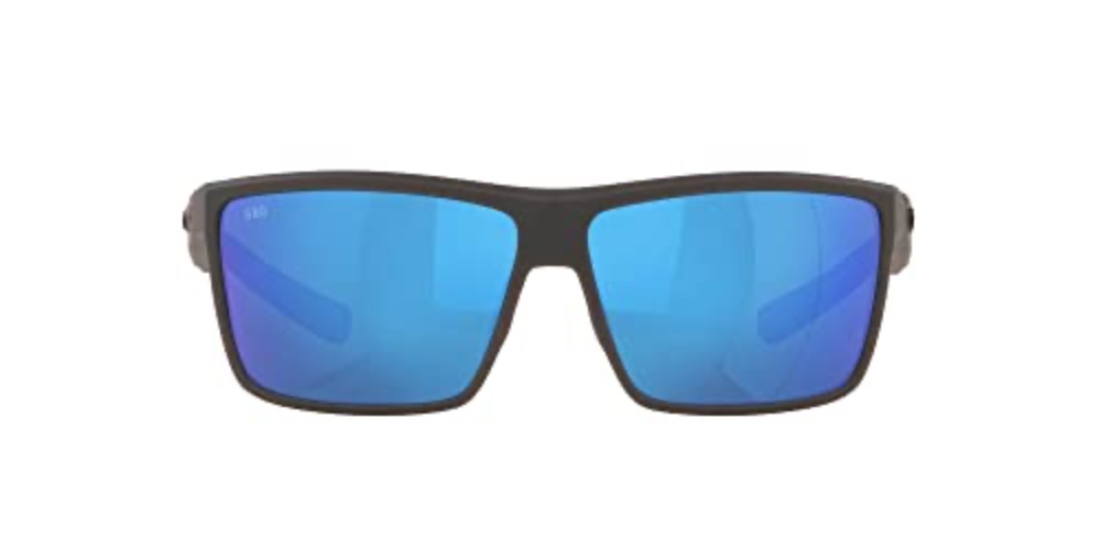 Costa Del Mar Men's Rinconcito Rectangular Sunglasses - Matte Grey/Blue Mirrored Polarized-580g - 60 Millimeters