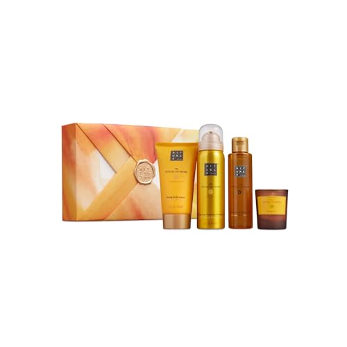 RITUALS Gift Set The Ritual of Mehr S - 4 Home and Skincare Products Enriched with Sweet Orange and Cedar Wood - Bath Gift Box with Energising Properties - S