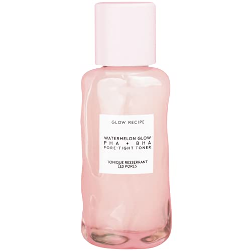 Glow Recipe PHA + BHA Face Toner - Korean Skin Care Toner, Pore Minimizer & Facial Exfoliator for Glass Skin - Tightening & Hydrating Skincare with Hyaluronic Acid & Watermelon (40ml) - 1.35 Fl Oz (Pack of 1) - Travel Size