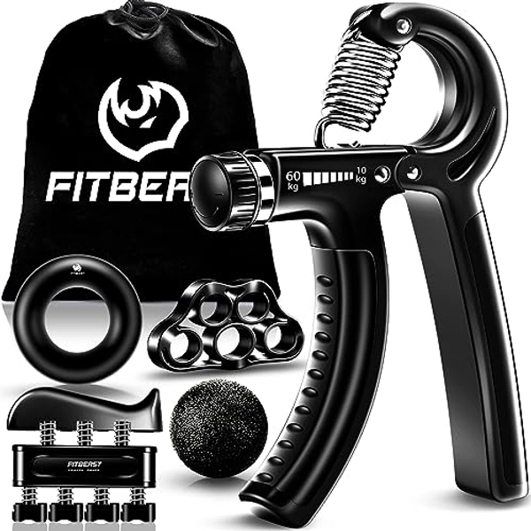 FitBeast Grip Strengthener Forearm Strengthener Hand Grips Strengthener Kit - 5 Pack Adjustable Resistance