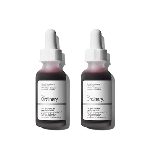 The Ordinary AHA 30% + BHA 2% Peeling Solution, Advanced Exfoliating Peel for Brighter Skin - 1 Fl Oz (Pack of 2)