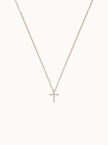 Cross Diamond Necklace - Yellow Gold