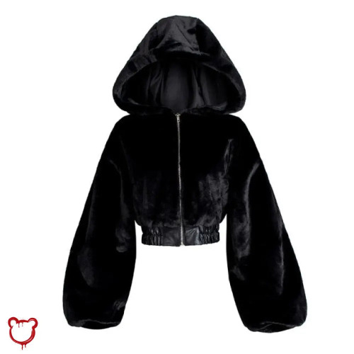 Grunge Hooded Overcoat - Black / L