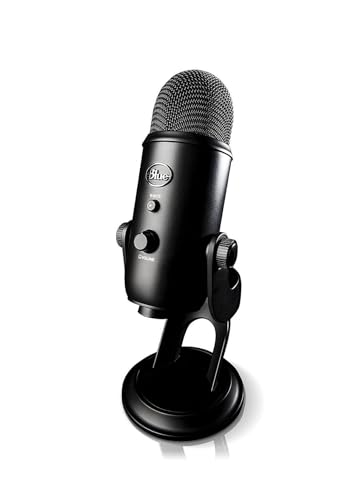 Logitech Blue Yeti USB Microphone for PC, Mac, Gaming, Recording, Streaming, Podcasting, Studio and Computer Condenser Mic with Blue VO!CE effects, 4 Pickup Patterns, Plug and Play – Black - Black - Microphone
