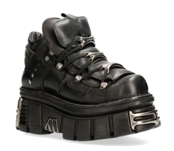 ANKLE BOOT BLACK TOWER WITH LACES M-106-S112