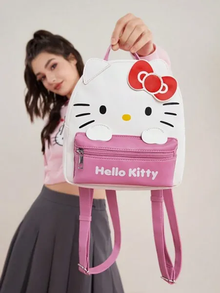 HELLO KITTY AND FRIENDS | SHEIN White Leather Cute Backpack