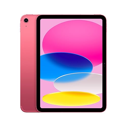 Apple 2022 iPad 10,9 Pouces (Wi-FI + Cellular, 256 Go) - Rose (10ᵉ génération) - Rose - 256 Go - Wi-Fi + Cellular - Avec adaptateur secteur