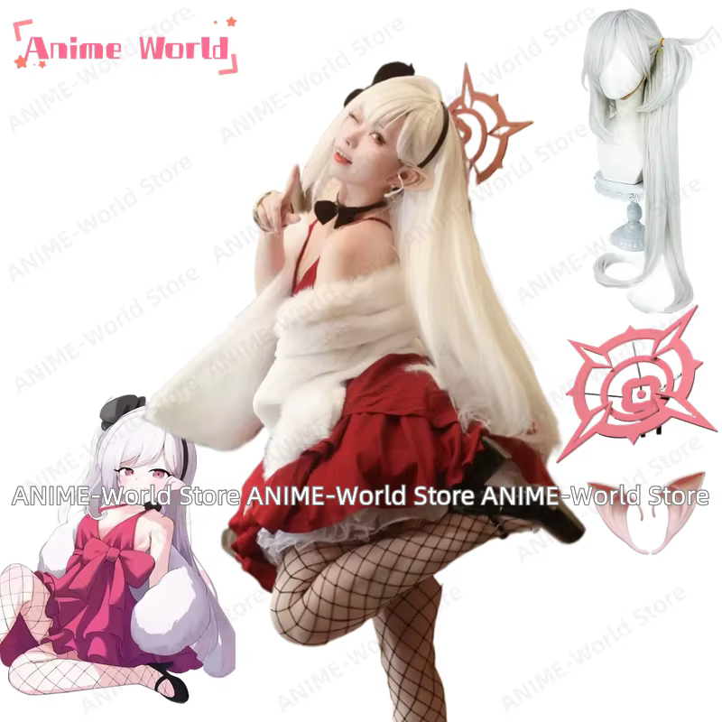 Game Blue Archive Asagi Mutsuki Cosplay Costume Red Sexy Dress Halloween Headwear Wig - AliExpress 
