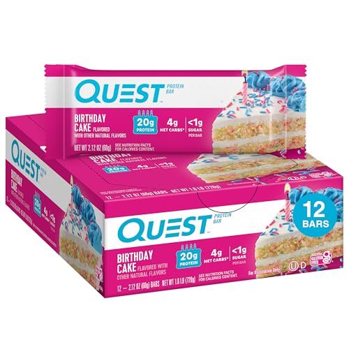 Quest Nutrition Bars, 60 g, Birthday Cake, Pack of 12 - Birthday Cake