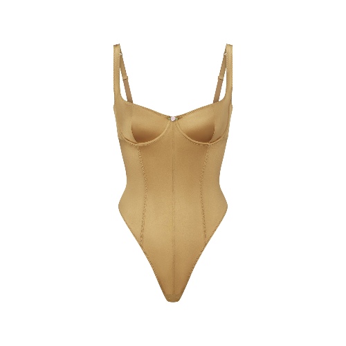 STRETCH SATIN BODYSUIT | PYRITE