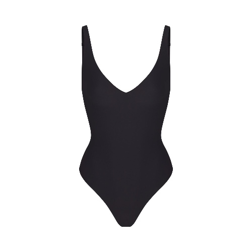 NAKED PLUNGE THONG BODYSUIT | ONYX
