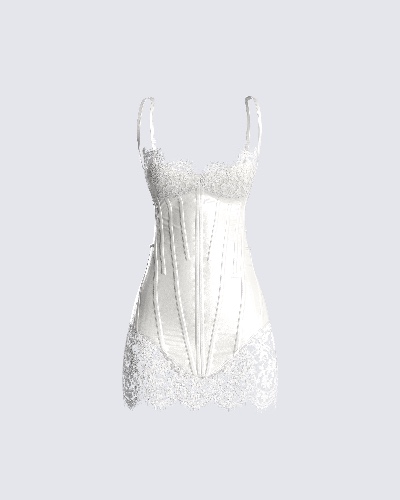 Rosie White Corset Dress | S