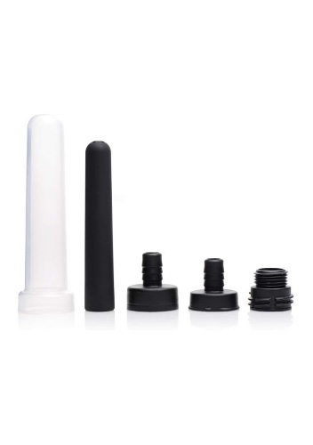 Cleanstream Travel Enema Water Bottle Adapter Set for Deep Cleaning, Silicone Nozzle and 3 Adapter Sizes to Fit Most Shower Hoses and Bottles, 4.5" Length x 0.95" Width, 5 Piece Portable Kit, Black - Travel Enema Water Bottle Adapter Set