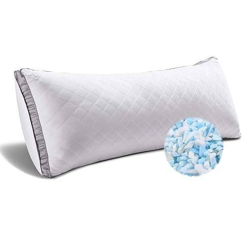 WhatsBedding Memory Foam Body Pillow -Fluffy Body Pillows for Adults -Large Long Bed Pillows for Sleeping - 20x54 inch, White - White Quilted - LONG BODY PILLOW