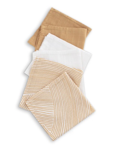 Little Bamboo Muslin Washcloth 6 Pack Marigold