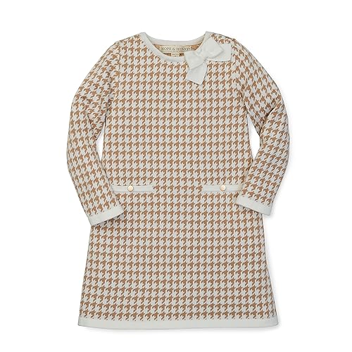Hope & Henry Girls' Bow Detail Sweater Dress - 4 - Antique White