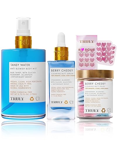 Truly Beauty Acne Treatment Bundle - Full Body Exfoliator with Pimple Patches and Hydrocolloid Back Patches - Body Blemish Bundle