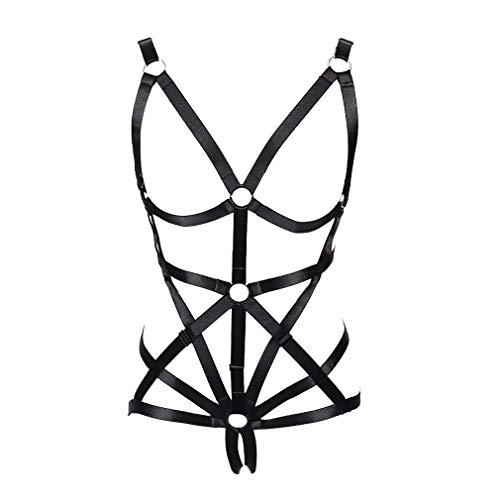  Elastische Käfig Dessous Sets - Schwarz