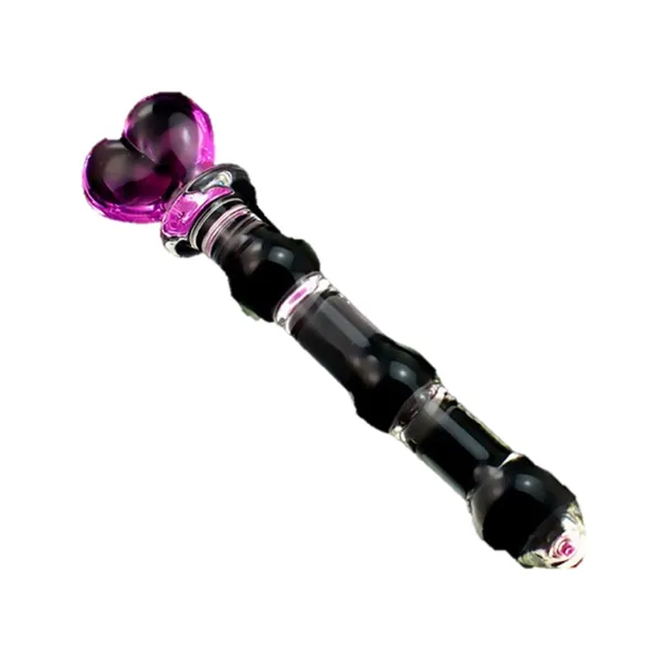 HOT! Pink Heart Glass Dildo for Women Crystal for Female for Vaginal Anal Stimulation Dildo (21 * 3cm, Pink)