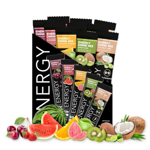 Clean Simple Eats Energy Drink Mix, with 100mg Caffeine, Variety Pack (10 Servings) - Variety Pack