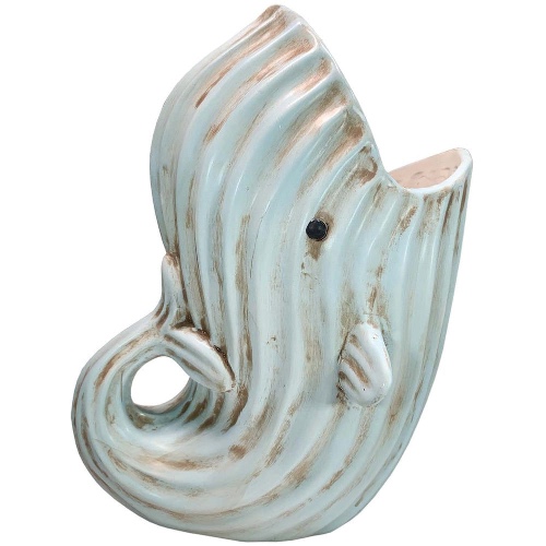 Rustic Whale Upright Planter