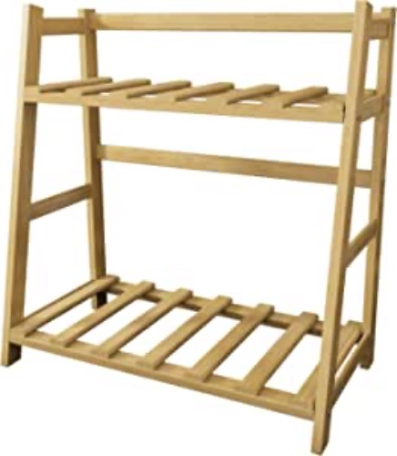 BBoors 15.7" W Desktop Plant Stand, Bookshelf for Desktop Storage, Tabletop Natural Bamboo Plant Rack Flower Shelf, Spice Rack Organizer for Countertop, Garden, Kitchen, Dining Room, Office - 15.7in Width