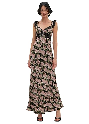 For Love & Lemons Women's Fallen Rose Maxi Dress - Black - Large