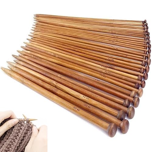 36pcs Knitting Needles Set, Wooden Knitting Needles, Bamboo Knitting Needles Long, Full Set Knitting Needles, Bamboo Knitting Needles Set