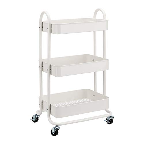 Amazon Basics 3-Tier Rolling Utility or Kitchen Cart - White - White