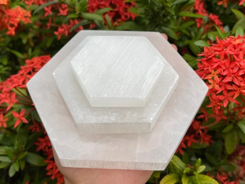 Polished 3 4 6 Selenite Hexagon Charging | Etsy