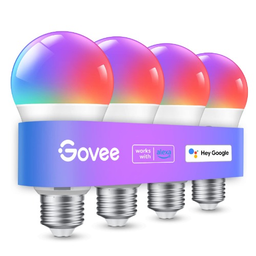 Govee Smart Light Bulbs, WiFi Bluetooth Color Changing Light Bulbs, Music Sync, 54 Dynamic Scenes, 16 Million DIY Colors RGB Light Bulbs, Work with Alexa, Google Assistant & Govee Home App, 4 Pack - Multi-colored 4 Count (Pack of 1)