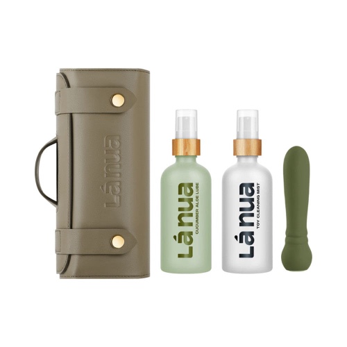 La Nua x Femme Funn Gift Set - Ultra Bullet Vibrator, Mist Toy Cleaner & Cucumber Aloe Lubricant - Olive