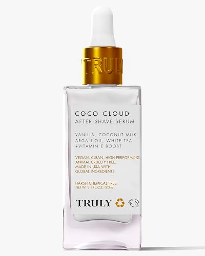 Truly Beauty Coco Cloud After Shave Serum - Alleviates Post Shave Dryness, Ingrowns with Argan Oil, Vanilla & Coconut - After Shave Oil for The Whole Body - 3 Fl Oz - Coco Cloud