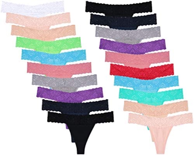 Lace Thongs for Women Thong Underwear Women Lace Panties Women Underwear Cotton Thongs for Women Pack - Colorful Small