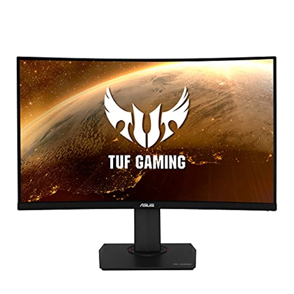 ASUS TUF Gaming 31.5” 1440P Curved HDR Monitor (VG32VQR) - WQHD (2560 x 1440), 165Hz, 1ms, Extreme Low Motion Blur Sync, Adaptive-sync, Freesync Premium, Eye Care, DisplayHDR 400, HDMI, DisplayPort