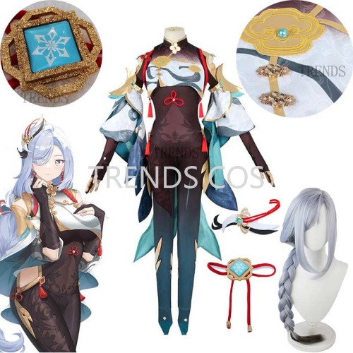 Gioco Genshin Impact Genshin Impact Shenhe Costume Cosplay Shenhe tuta parrucca Shen He Genshin Battle Suits Cosplay Anime Outfits