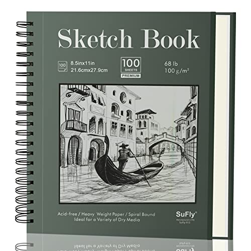 Sketch Book 8.5 x 11 - Sketch Pad - Pack of 1 (68lb/110gsm), 100 Sheets Spiral Sketchbook, Acid Free Drawing Paper, Sketch Pads for Drawing for Adults, Art Paper for Drawing and Painting for Kids. - 8.5-x-11-inch:1 Pack