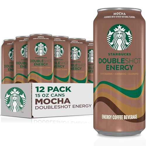Starbucks Doubleshot Energy Drink Coffee Beverage, Mocha, Iced Coffee, 15 fl oz Cans (12 Pack) (Packaging May Vary) - Mocha - 15 Fl Oz (Pack of 12)