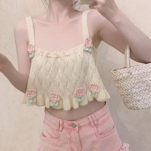 Knit Tulip Fairy Crop Top | Default Title