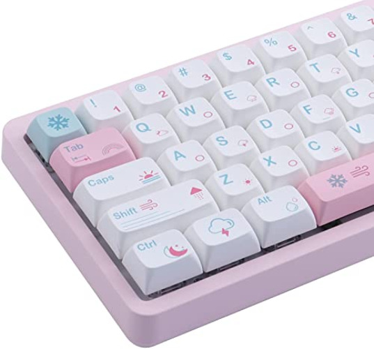 JOMKIZ 132 Keys PBT Keycaps,Dye Sublimation XDA Profile Keycaps Customized ANSI Layout Keycaps Set Compatible with Cherry MX Switches Mechanical Keyboards - Weather