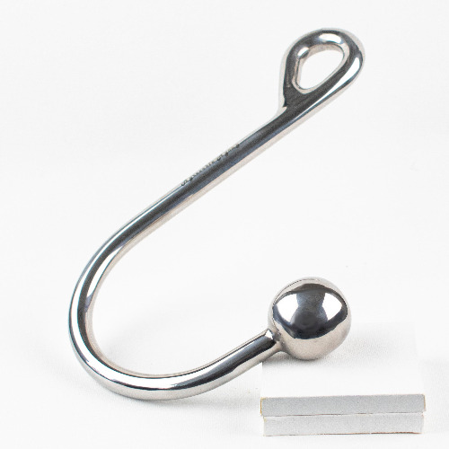 Anal Hooks - Bondage Hook – Solid Stainless Steel Rope Hooks - Medium Ball - Solid Steel (Traditional 90° Loop)