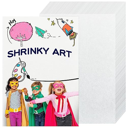 Maxdot 200 Pcs Shrink Plastic Sheet Heat Shrink Film Sheets Clear Blank Shrink Paper for Kids Creative Craft Jewelry DIY Ornaments, 5.91 x 3.94 Inches