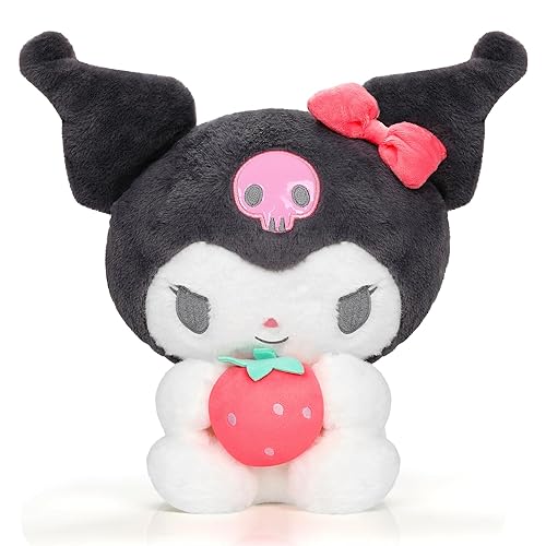 GRUSEMI Cartoon Plush Toys with Strawberry Love Heart 14 Inch Stuffed Plush Doll Cute Soft Hugging Pillow for Kids Birthday Christmas Valentine's Day Gift