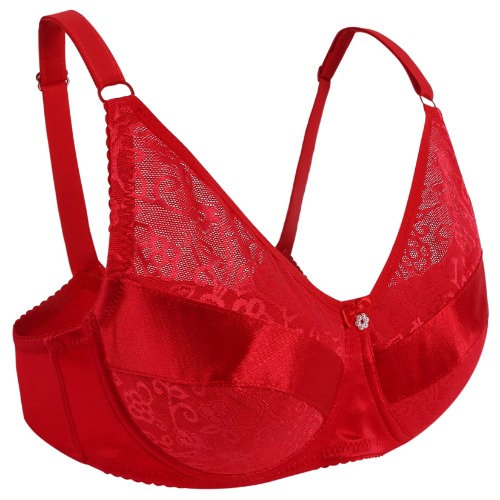 Vollence Silicone Breast Form Pocket Bra for Mastectomy Crossdresser Cosplay (42/95(Suit for Cup DD), Red) - Red - 42/95 for Cup DD