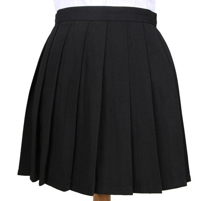 Traditional Pleated Skirt (up to 3XL) - Black / XXXL