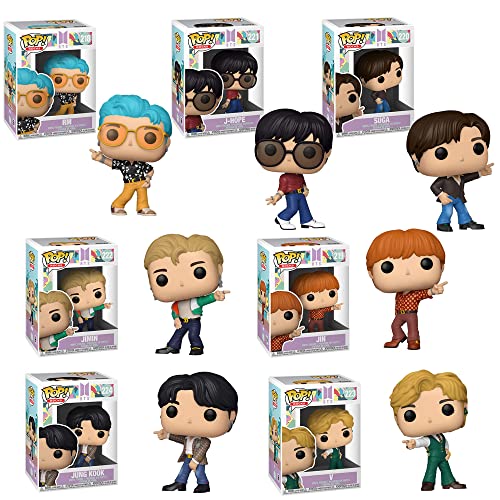 Funko Pop! Rocks BTS Set of 7 - Dynamite-RM, Dynamite-J-Hope, Dynamite-Suga, Dynamite-Jimin, Dynamite-Jin, Dynamite-Jung Kook, and Dynamite-V