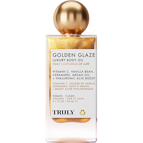 Truly Luxury Body Oil | Hydrating & Illuminating with Natural Shimmer | For Smooth, Glowing Skin and Long-Lasting Fragrance - Golden Glaze