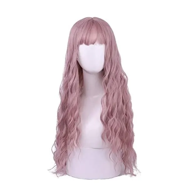 
                            Yilys Long Curly Pink Lolita Wig Halloween Party Hair
                        